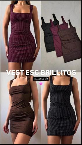 Vestido Escote Cuadrado Brillo - Miniatura 5