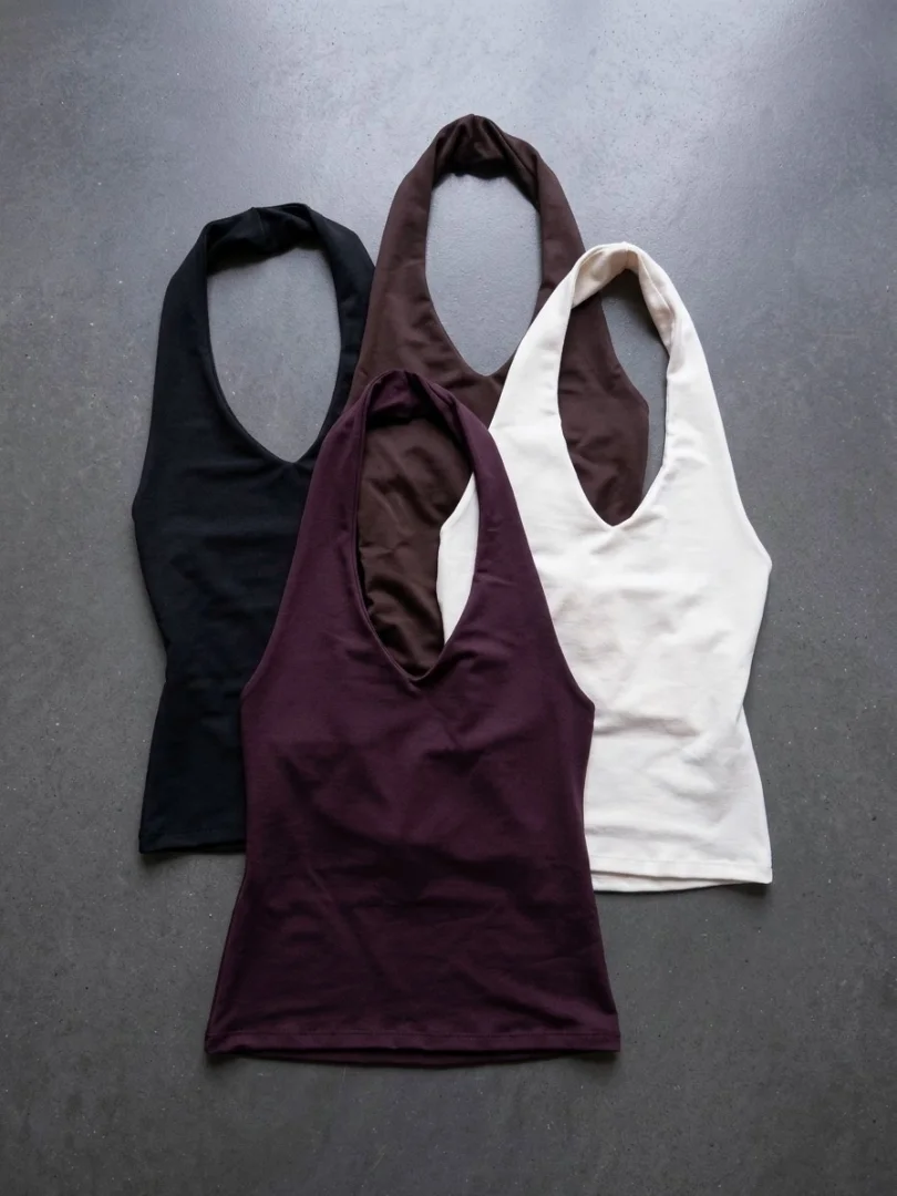 Top Cuello V Escotado Microfibra Syndel Lycra - Imagen 2