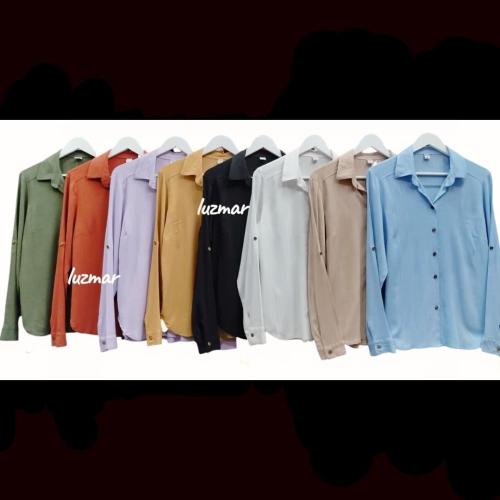 Camisas de Lino Spandex Manga Larga