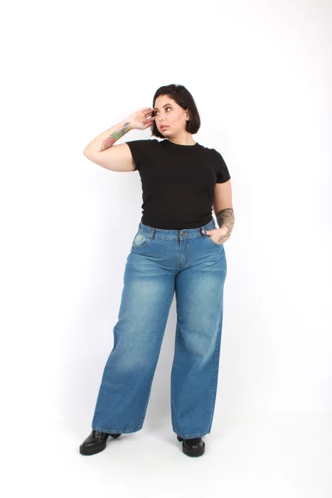 Wide Leg con Regulador Azul