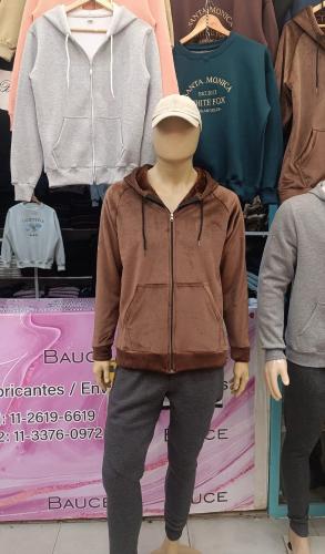 Campera de Plush con Piel