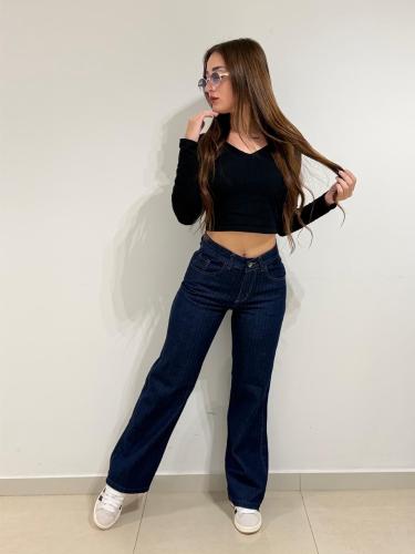 Wide Leg Azul Espigado
