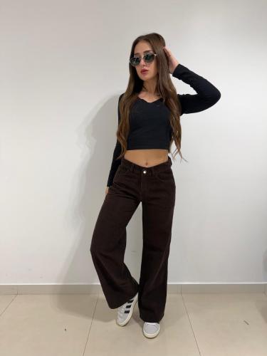 Wide Leg Negro Corderoy