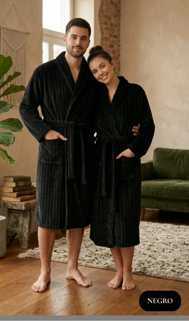 Bata Flanel Adulto Rayas Muy Abrigado - Imagen 2
