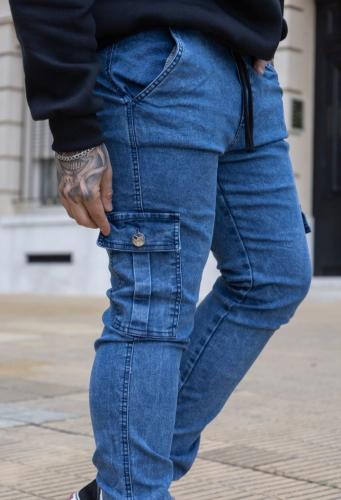 Jogger Azul Elastizado - Miniatura 2