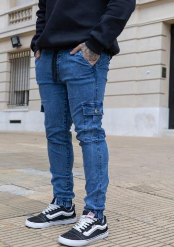 Jogger Azul Elastizado - Miniatura 3