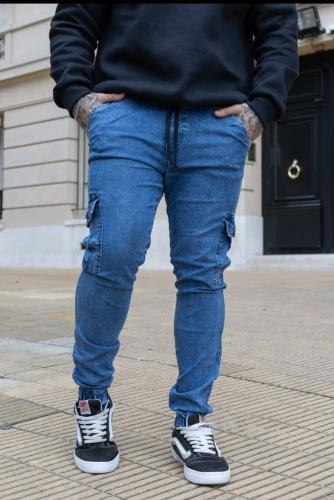 Jogger Azul Elastizado - Miniatura 4