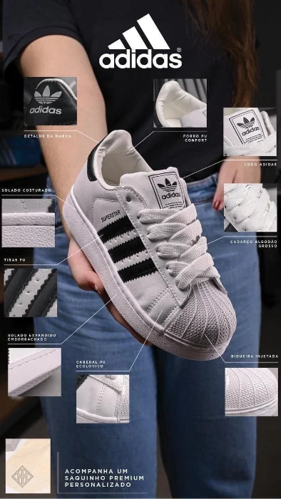Zapatillas Adi Das Superstar sin Plataforma Importadas Brasil