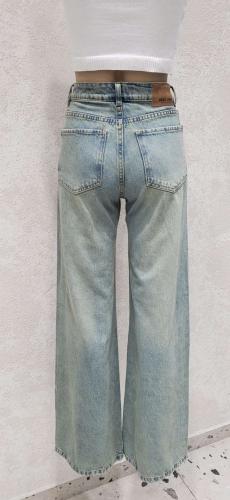 Pantalon Azul con Pigmento Wide Leg Tiro Alto - Miniatura 2