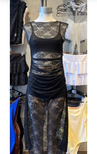 Vestido Imperial Encaje con Frunce