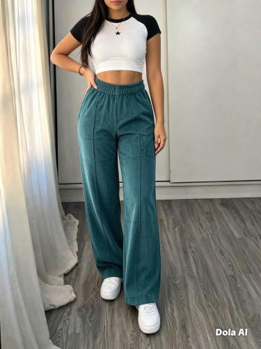 Palazo Corduroy con Piel