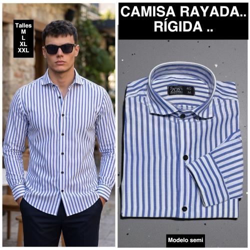 Camisa Rayada  Rigida   Semi.