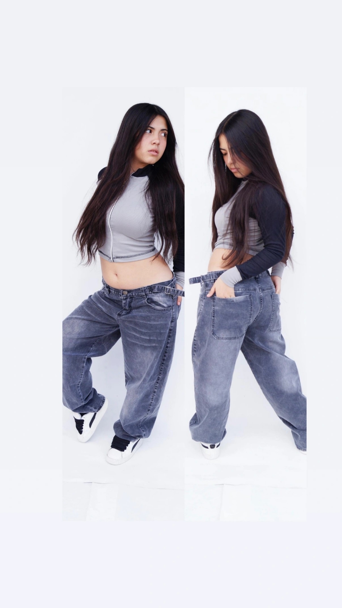 Baggy Gris Nevado Hebilla Teens - Imagen 1