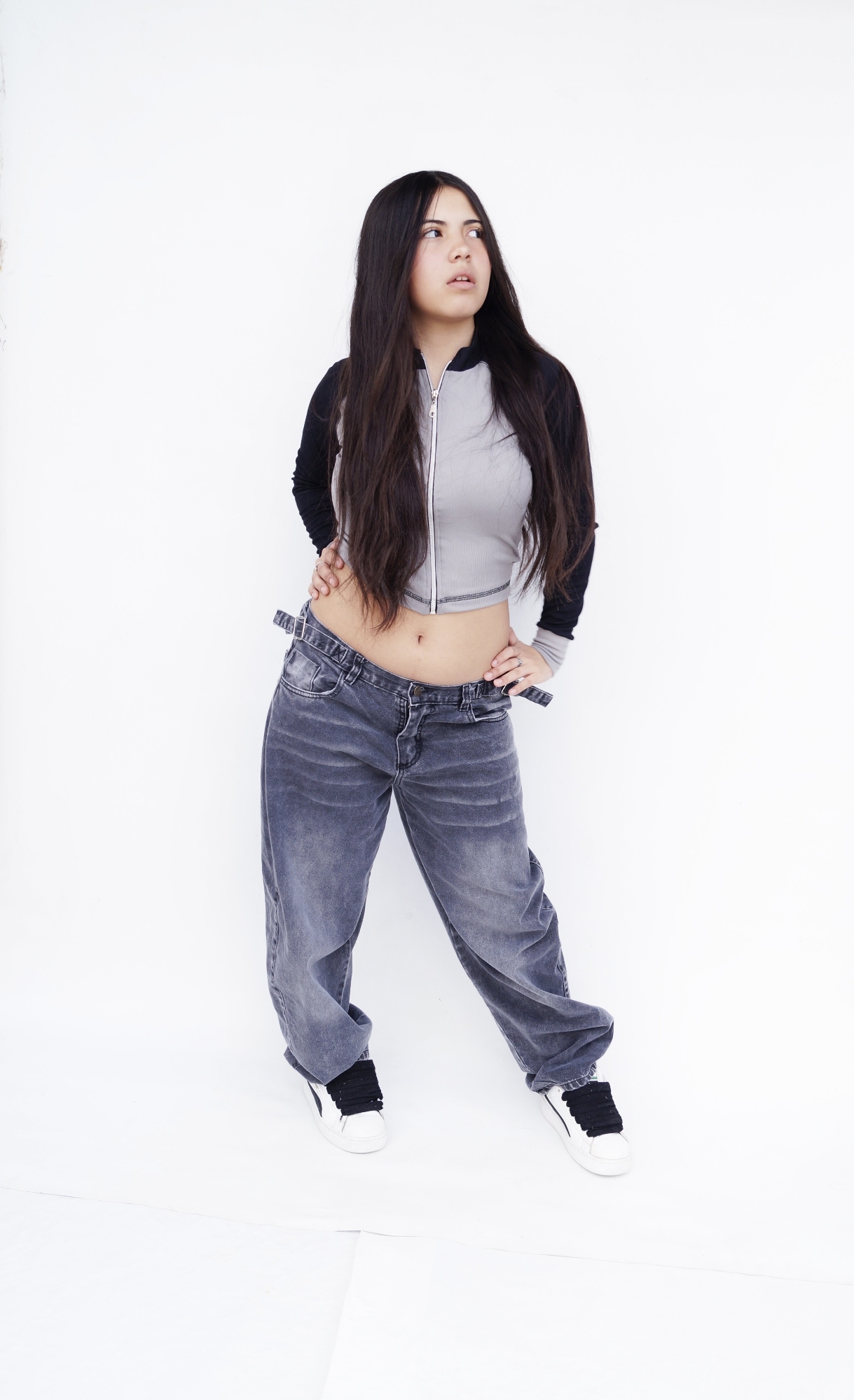 Baggy Gris Nevado Hebilla Teens - Imagen 2