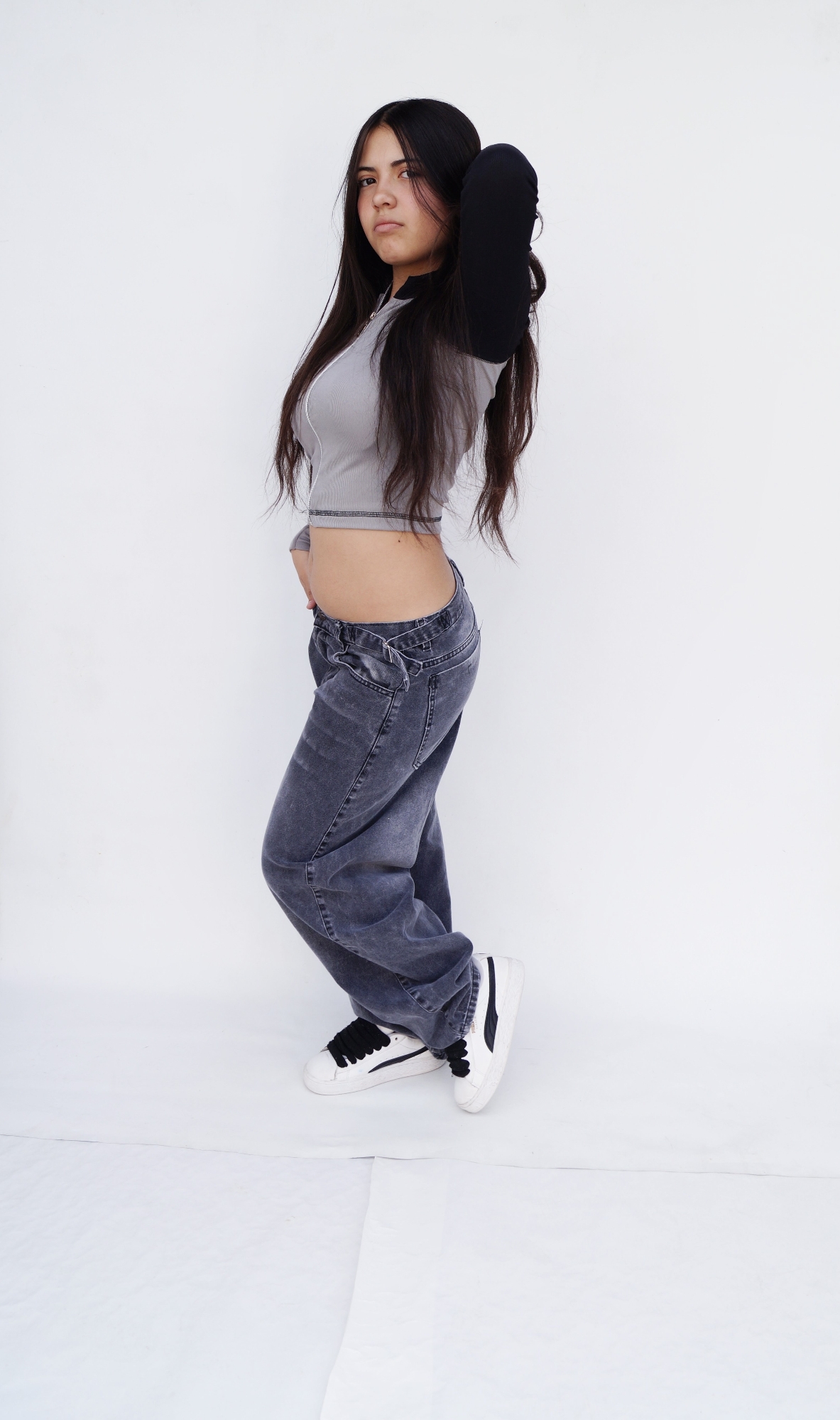 Baggy Gris Nevado Hebilla Teens - Imagen 3