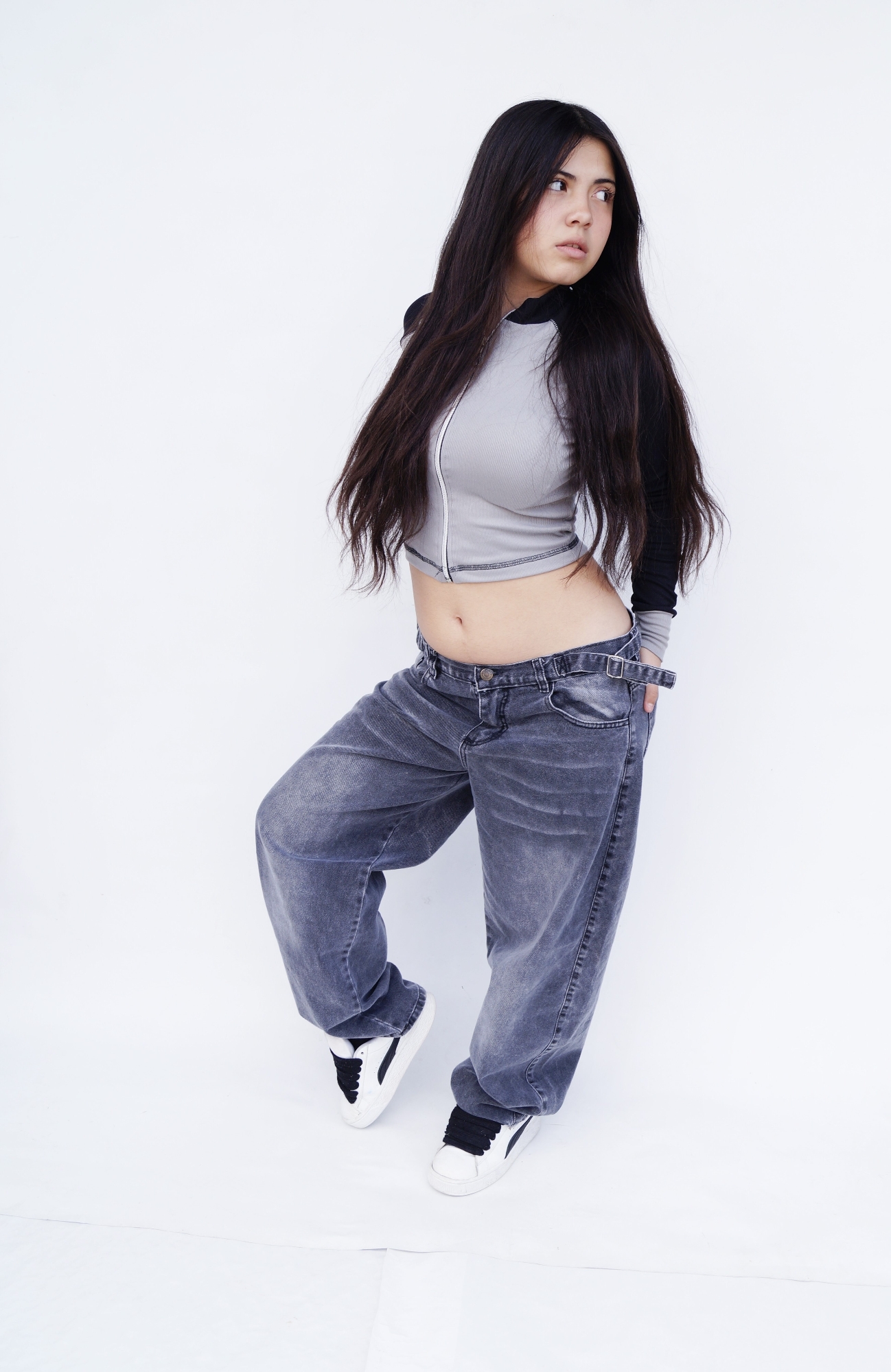 Baggy Gris Nevado Hebilla Teens - Imagen 4