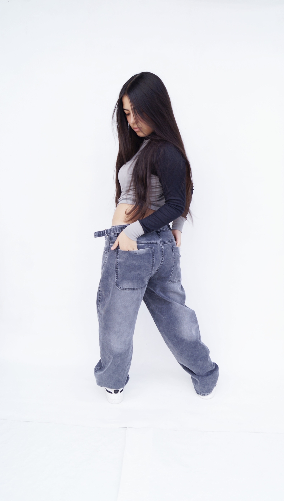 Baggy Gris Nevado Hebilla Teens - Imagen 5