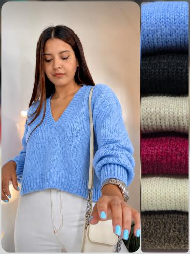 Sweater Friz Cuello V (romi)