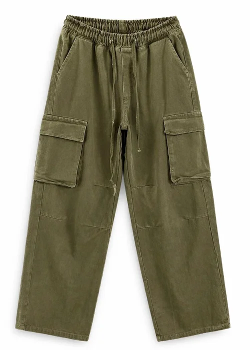 Pantalón Verde Militar con Bolsillos Cargo