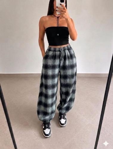 Pantalones Burbujas Paño Frizados - Miniatura 3