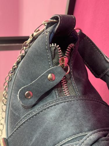 Cartera Mini Bag Jeans Baguette Cierre Metal - Miniatura 3