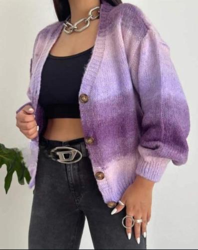Cardigan Multicolor Lana Frizzado