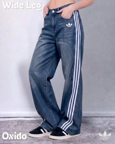 Jean Adidas Wide Leg 3 Lineas - Miniatura 6
