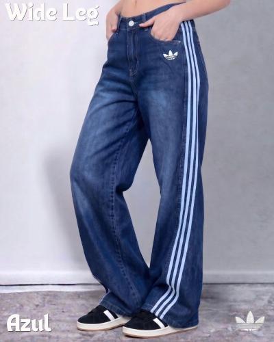 Jean Adidas Wide Leg 3 Lineas - Miniatura 7