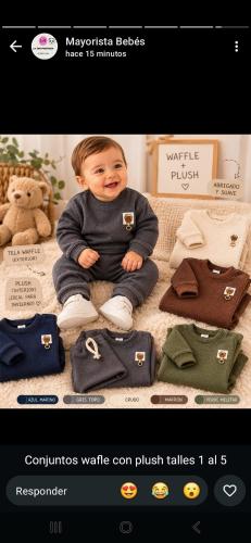 Conjuntos Wafle con Plush Bebe
