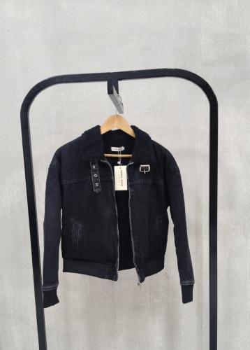 Campera Jean C/corderito Negro - Miniatura 4