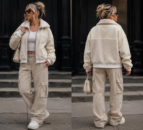 Campera Corderoy con Corderito Oversize