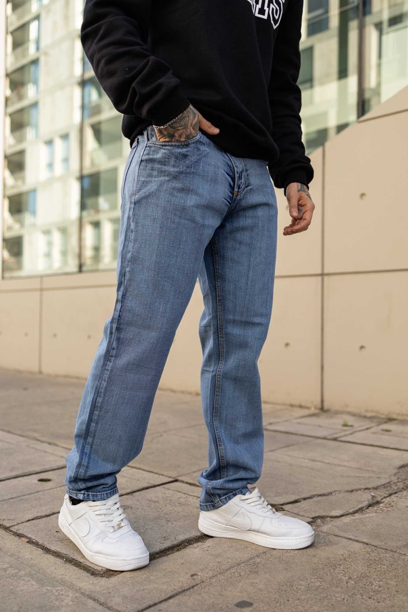 Pantalon Mom Trapeado Liso - Imagen 4