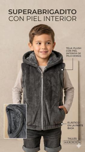 Chaleco Plush con Piel - Miniatura 3