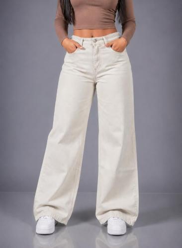 Wide Leg Beige Liso - Miniatura 1