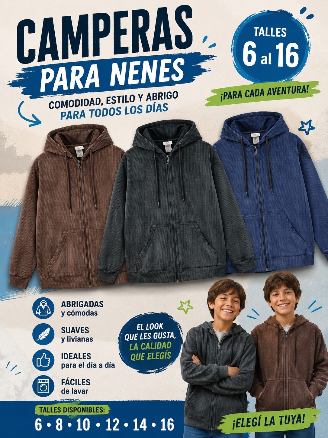 Camperas para Nenas y Nenes del Talla 6 al 16 - Imagen 2