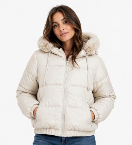 Campera Puffer con Piel - Miniatura 2