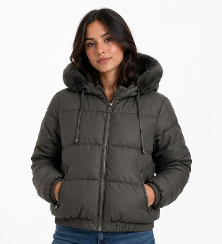 Campera Puffer con Piel - Miniatura 3
