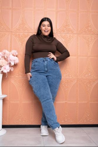 Jeans Mom Azul Arenado - Miniatura 2