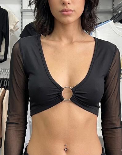 Tops Lycra Manga Larga con Tul Varios Modelos - Miniatura 2