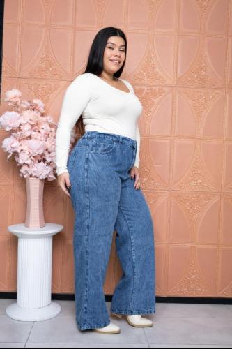 Jeans Wide Leg Azul Nevado - Miniatura 1