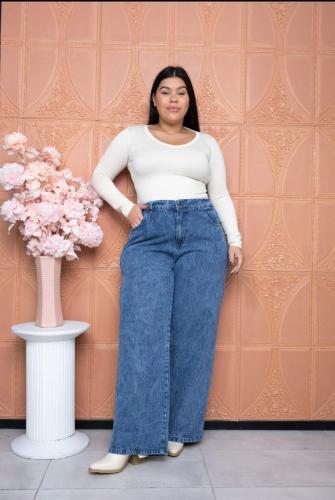 Jeans Wide Leg Azul Nevado - Miniatura 2