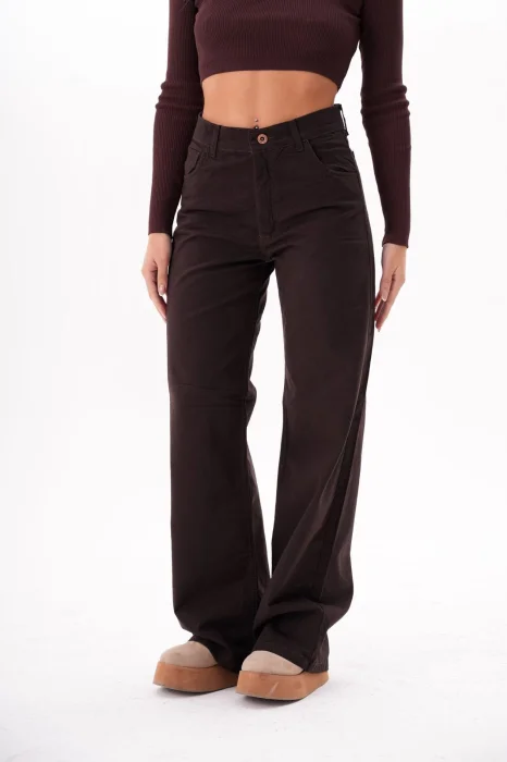 Wide Leg Elastizado Choco