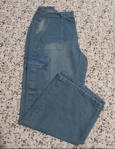 Jeans Wide Leg Cargo Oxido