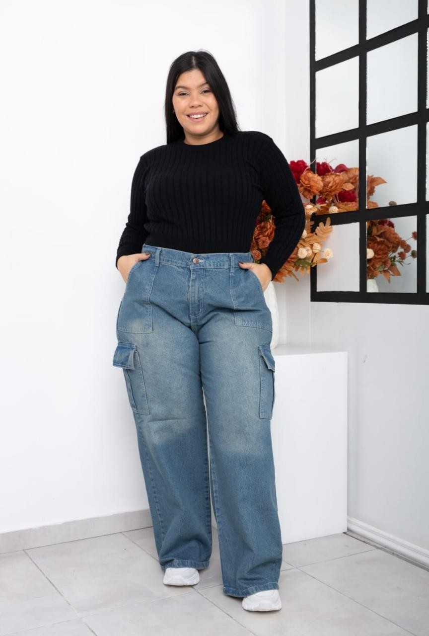 Jeans Wide Leg Cargo Oxido - Imagen 2
