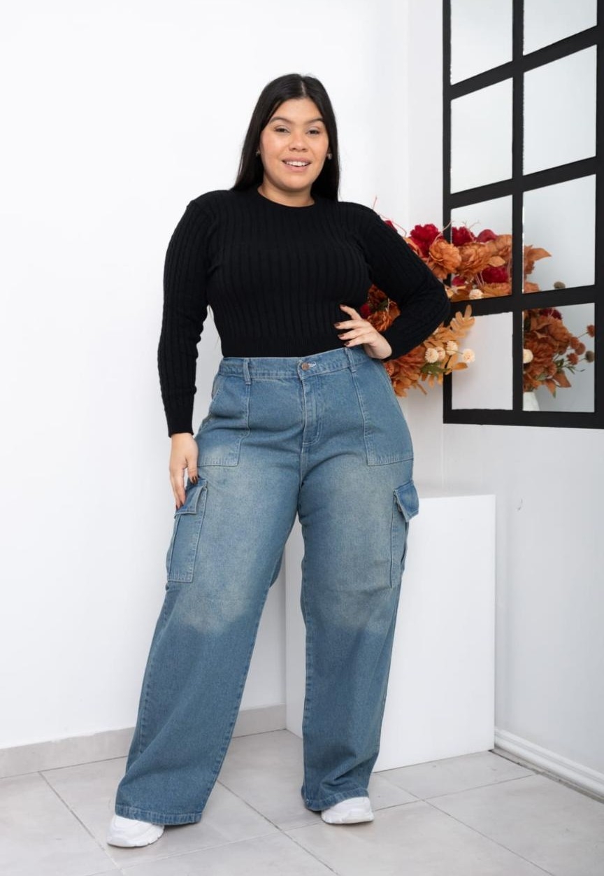 Jeans Wide Leg Cargo Oxido - Imagen 3