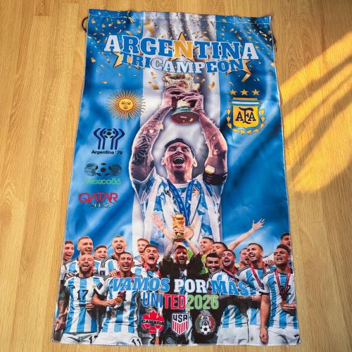 Bandera Argentina Tricampeón Vamos por mas