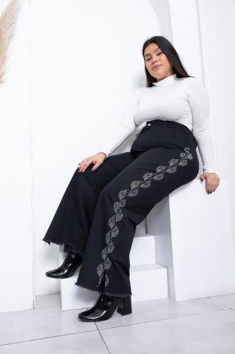 Wide Leg Black Strass