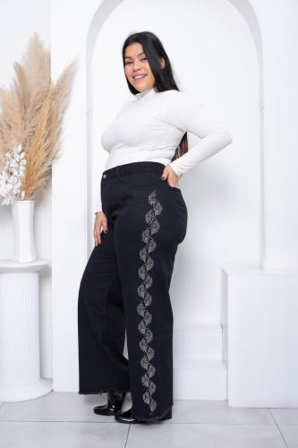 Wide Leg Black Strass - Miniatura 2