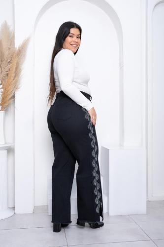 Wide Leg Black Strass - Miniatura 3