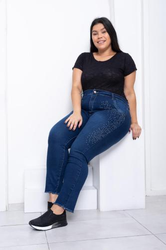Jeans Elastizado Blue con Strass - Miniatura 1